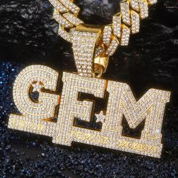 Necklace Earrings Set Men Women Hip Hop Gfm Pendant With13mm Cuban Chain Hiphop Iced Out Necklaces Fashion Bracelet Jewelry Gift