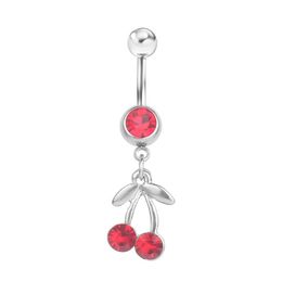 Navel Bell Button Rings D0094 Cheery Belly Ring Red Color Drop Delivery Jewelry Body Dhgarden Otrco