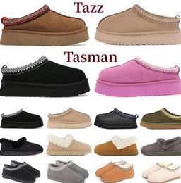 Tasman Slippers Tazz Slie Boots Women Australia Chesut Fur Sheepskin Men Ultra Mini Platform Boot Slip-on Shoes Comfort Fall Winter UGGsityyyt