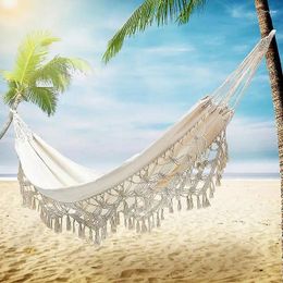 Camp Furniture Swing Chair Hammock Tassel Hanging Bed Canvas Outdoor Garden Camping Hiking Hunting Po-Props
