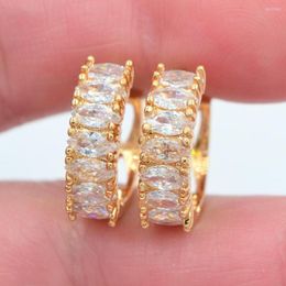 Hoop Earrings Women Gold Colour Fashion Clear Cubic Zirconia CZ Huggie Jewellery