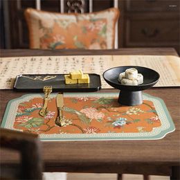 Table Mats Vintage High Grade Leather Placemat Eco-friendly Water-proof Anti-scalding Oil-proof Dispersible Decoration