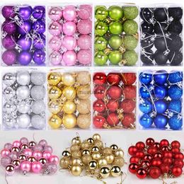 Christmas Decorations 24Pcs Christmas Balls Ornament Plastic Christmas Tree Gold Red Pink Ball Pendant Hanging Decor Christmas Decoration 2023 NavidadL231111