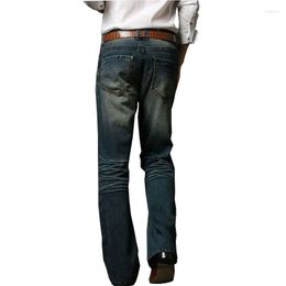 Men's Jeans Men's Flared Boot Cut Leg Loose Fit High Waist Male Designer Classic Denim Size 28-36 38