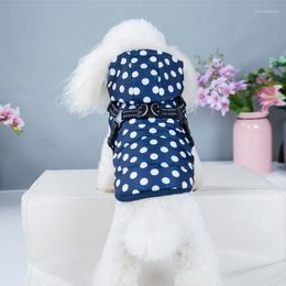 Dog Apparel Winter Dots Cotton Coat Velvet Warm Fleece Jacket Hooded Vest Pet Clothes Snowsuit