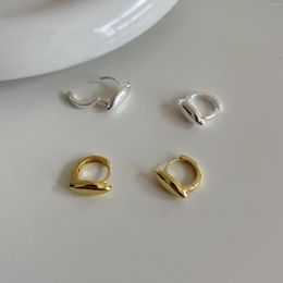 Hoop Earrings Cute 18K Gold REAL.925 Sterling Silver Ear-Bone Oval Olive Leaf Piercing Huggie Ear Earring Charms C-C821