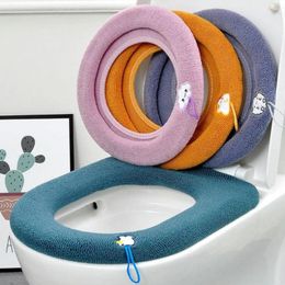 Toilet Seat Covers Thicken Cover Mat Winter Warm Soft Washable Closestool Case Lid Pad Bidet