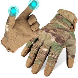 Tactical Gloves Camo Touch Screen Multicam Tactical Full Finger Gloves Army Military Airsoft Paintabll Shooting Driving Work Protection Mittens zln231111