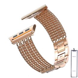 Watch Bands For Apple Watch chain Band Strap Steel Series 7 6 5 4 3 45mm 40 44mm Watchband Bracelet for Iwatch se 6 3842mm woman loop 41mm 230411