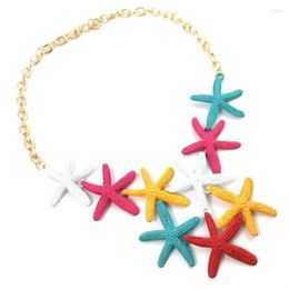 Pendant Necklaces Vintage Starfish Flower Necklace Jewellery Fashion Collarbone Sweater Chain Accessories Mother's Day Gift