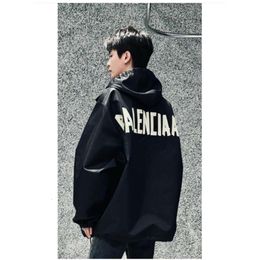 High Version B Family Stylish Textured Jacket 23 Adhesive Tape Letter Direct Spray Printed Zipper Hooded Stormtroopers Couple Jacket