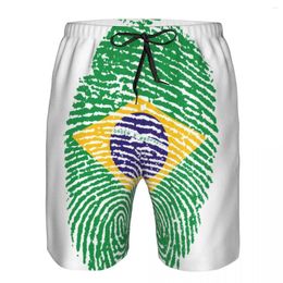 Men's Shorts Summer Men Swimwear Breathable Quick Dry Trunks Brazil Finger Print Beach For Running Training Surfing