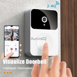 Doorbells Smart Security Made Simple WiFi Wireless Video Doorbell with HD Night Vision Intercom 2.4G WiFi Doorbell Support Battery Powered YQ231111