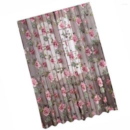 Curtain Peony Printed Window Shade Valances Transparent Tulle Screen Sheer For Living Room Bedroom 2x1m