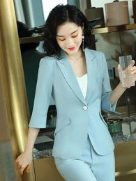 Women's Two Piece Pants Spring And Summer Professional Jacket Set Casual Two-piece Elegant Women Suit Fashion Outfits Blazer Retro