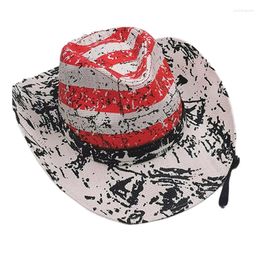 Berets Western Styles Cowgirl Hat For Adult Unisex Cowboy With Prints Rave Hats Fits Most Women Men Theme Party