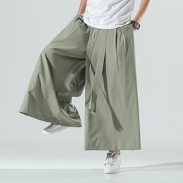 Men's Pants Baggy Men Wide Leg Summer Solid Color Trousers Male Hip Hop Belt Fashion Casual Streetwear Sweatpants 5XL