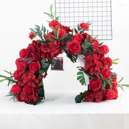 Decorative Flowers Artificial Flower Wedding Garland Large Row Arched Wall Decoration Room Garden Table Top Arrangement