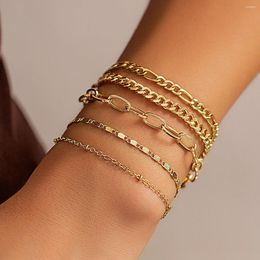 Charm Bracelets Salircon Bohemian Trend Multi Layered Fine Metal Chain Bracelet Retro Aesthetics Link Women's Jewellery Gift