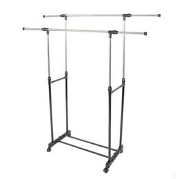 Simple Stretching Clothes Hanger Movable Assembled Coat Rack Stand With Shoe Shelf Adjustable Clothing Closet Bedroom Furniture 20314x