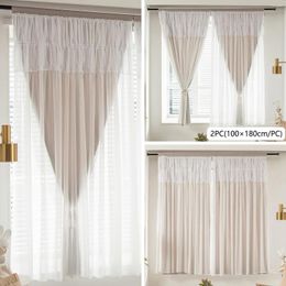 Curtain Shower Liner Washable Magnets 2 Panels Home Curtains Layered Black And Beige Hook Free