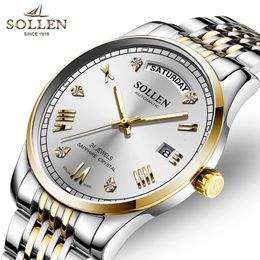 Wristwatches Switzerland Luxury Brand SOLLEN Japan MIYOTA Automatic Mechanical Mens Watches Sapphire Waterproof Ultrathin Clocks SL9016 231110