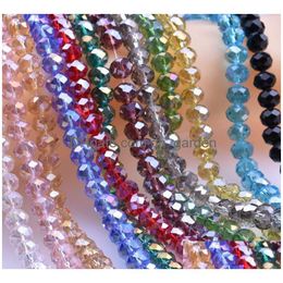 Crystal Mticolour Plated Ab Abacus Crystal Glass Loose Beads Faceted Colours Jewellery Making Drop Delivery Jewellery Loose Beads Dhgarden Dhtfx
