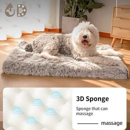 kennels pens Dog Accessories for Large Dogs Cat's House Plush Pet Bed for Dog XL Square Mat For Small Medium Pet Calming Bed Mat 100cm 231110