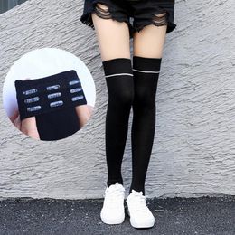 Sports Socks Autumn Winter Women Over-knee Long Stockings Cotton Breathable Thigh Solid Color Black Grey Tight Slim Stocking