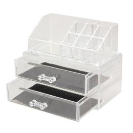 Portable Transparent Makeup Organizer Storage Box Acrylic Make Up Organizer Cosmetic Makeup Storage Drawers Christmas233I