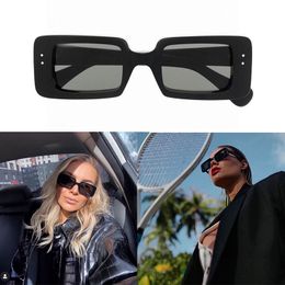 Large frame Sunglasses for women Chunky plate 0873 Black office style designer sunglasses outdoor UV protection black frame