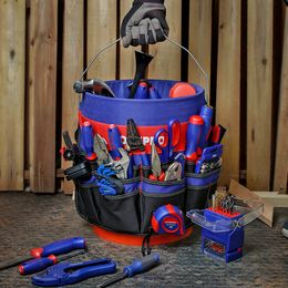 Tool Bag WORKPRO 5 Gallon Bucket Organiser Bucket Tool Bag With 51 Storage Pockets Fits to 3.5-5 Gallon Bucket Tools Bucket Excluded 230410