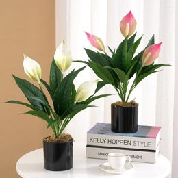 Decorative Flowers 1Pc Artificial White Palm Flower Simulation Fake For Wedding Decoration Home Garden Decor