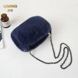 Evening Bags Real Fur Bag Crossbody For Women Autumn Winter Plush Purses And Handbags Luxury Handbag Female Women's Warm Hand 231110