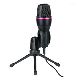 Microphones USB RGB Light Computer Video Condenser Microphone Recording Live Game (Black)