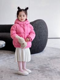 Baby Designer Clothes Year New Children's Down Coat 2023 Girls' Winter Korean Edition Baby Girls' Down Coat Hooded Windproof Bread Ski Outwear