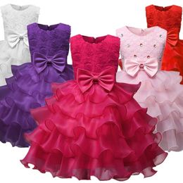 Girls Dresses Flower Dress For Wedding Baby 38 Years Birthday Outfits Childrens First Communion Kids Party Wear 230410