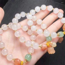 Link Bracelets Natural White Marble Jade Bracelet Fashion Crystal Jewelry Bangle For Women Healing Holiday Gift 1pcs