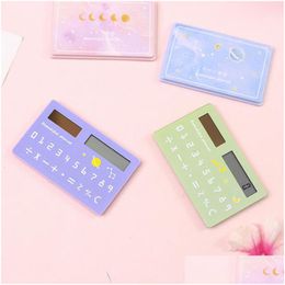 Calculators Dream Galaxy Series Solar Energy Creative Mini Student Calcator Card Type Portable Office Supplies Drop Delivery School Dhw8G