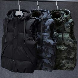 Men's Vests Plus Size L-7XL Autumn Winter Men Vest 2023 New Casual Sleeveless Jackets Hooded Fashion Camouflage Waistcoat Men Clothing J231111