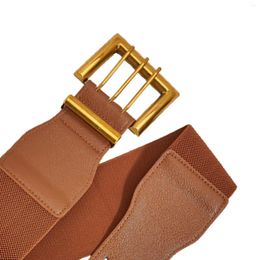 Belts Women's Elastic Wide Belt Elegant PU Leather Fashion Waistband Coat Dress Stretch Waist For Ladies Girls Female