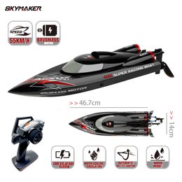 Electric/RC Boats WLtoys WL916 High Speed RC Boat 60km/h Remote Control Boats 2.4GHz RC Boat Toy Gift for Kids Adults Capsize Low Battery Alarm 230410