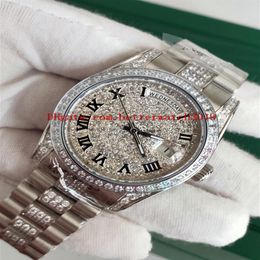 Sell Unisex Fashion Watches 36 mm 118346 Day Date President Roman Dial Asia Automatic Mechanical Unisex Platinum Diamond Bezel191B