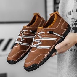 Men Casual Shoes Leather Designer Sneakers Italian Males Loafers Brand Moccasins Breathable Men Driving Shoes Plus Size 38-48