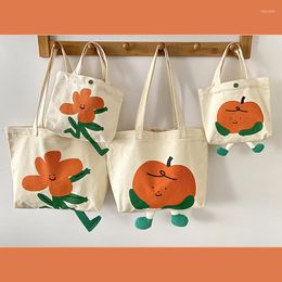 Evening Bags Youda Korean Version Canvas Shoulder Bag For Women Cute Apple Man Simple Handbag Large Casual Capacity Shopper Tote