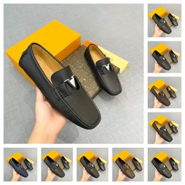 37 Model TOP Cowhide Shoe Luxury Men Loafer designer Genuine Leather Shoess Black Yellow Soft Men's Causal Shoes Man Loafers Brand