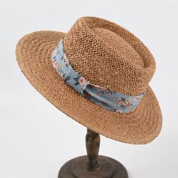 Wide Brim Hats Korea Stylish Uv Protection Sun Visors For Women Straw Flower And Caps Bow Crochet Bucket Hat Beach Accessories