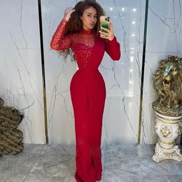 High Neck Sequins Bodycon Evening Dresses Straight Side Split Satin Prom Gown Solid Celebrity Party Gowns Floor Length 326 326