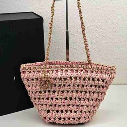 Totes designer bag Bag and Sweet Grass Woven Bag Pink and Versatile Out Bag Soulder Bagstylishhandbagsstore