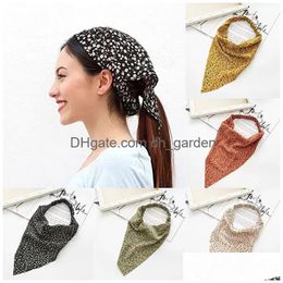 Headbands Floral Prints Triangle Bandanas Hairband Elastic Hair Bands Women Flower Bandage Headband Turban Bohemian Girls Ac Dhgarden Dhlfw